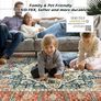 Washable Rugs Living Room Non Slip Area Rugs for Bedroom Machine Washable Rug Soft Short Pile Large Living Room Rug Vintage Oriental Boho Rug Non Shedding Dense Rugs 80x150cm Orange Image 4