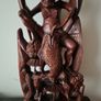 Hand carved wooden Balinese sculpture Fisherman Image 2