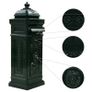 Pillar Letterbox Aluminium Vintage Style Rustproof Green Image 5