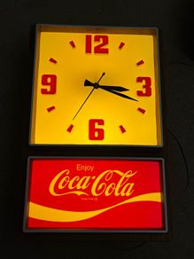 Coca Cola Lighted Clock Sign Very Rare 80's