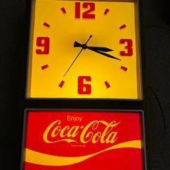 Coca Cola Lighted Clock Sign Very Rare 80's