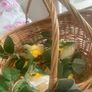 ShabbyChic French Basket with beautiful velvet to touch battery powered roses Image 3