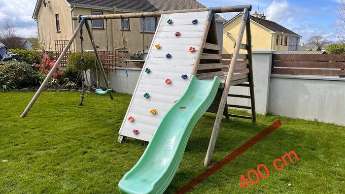 Swing set with slide