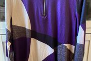 Purple Long Sleeve Geometric Top  Size XL UK 16 BNWOT