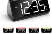 Alarm Clock Bedside with Night Light, Simple Large LED Display Big Number Digital Alarm Clocks for Living Room, with Dimmer USB Charger, Dual Alarm Clocks, Room Decor