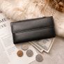 Leather Wallet for Women Card Holder Purse, Multi Compartment Clutch Wallet Image 3