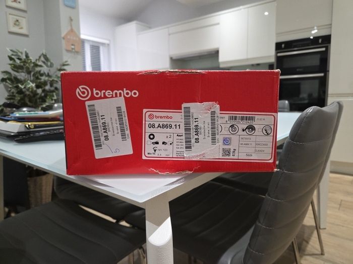 Brembo 08.A869.11 Rear Axle Brake Discs X2 - Hyundai KIA