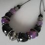 Necklace. - Purple - Black - Silver Image 2
