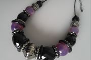 Necklace. - Purple - Black - Silver