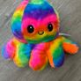 Reversible Octopus Plush (rainbow and orange) Image 2