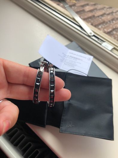 CK beautiful black cubic ear rings