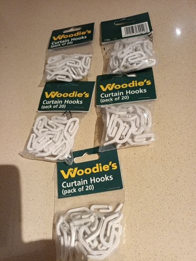 Curtain Hooks X 6 Packs - 20 in Each Pack.   B.N.W.T.