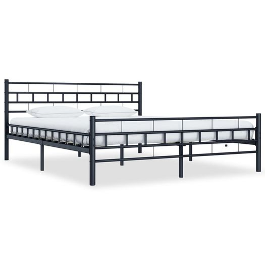 Bed Frame Black Steel 200x200 cm