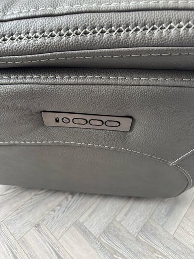 2-Seater Electric Grey Leather Sofa with USB charging ports