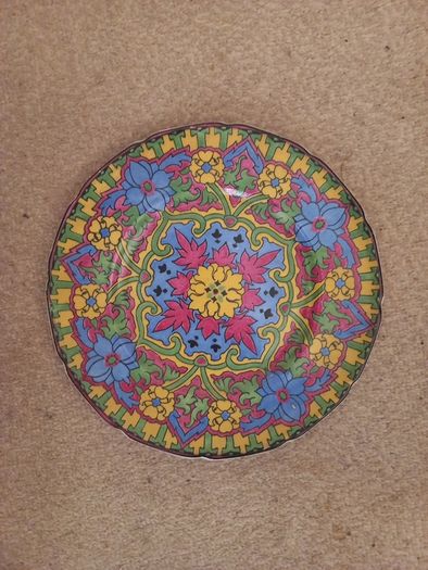 Royal Doulton Floral Art Deco Plates(2) 10.5"