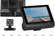 3 Channel 1080P Dash Cam 4" TFT LCD DVR G-sensor