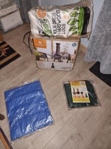BRAND NEW: XL Cast Iron Chimenea Bundle! Logs & Cover Included!