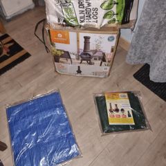 BRAND NEW: XL Cast Iron Chimenea Bundle! Logs & Cover Included!