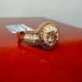 Diamond 9K (375) Yellow Gold SGL Certified Natural Champagne and White Diamond Ring Image 9