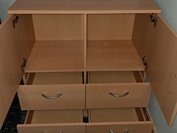 Press with drawers