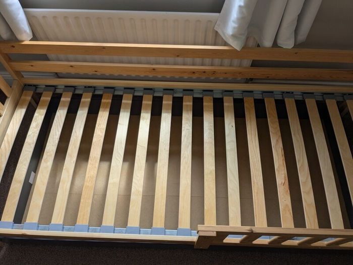 2 single beds or bunk bed comes with mattress