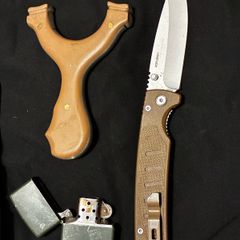 Bushcraft kit with leather belt pouch
