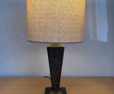 Antique Arts and Crafts Talbot hammered pewter table lamp c1930