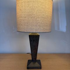 Antique Arts and Crafts Talbot hammered pewter table lamp c1930