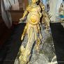 Rare Don Quixote and Sancho Panza cast in patinated bronze and mounted onto a veined marble plinth base. Don Quixote is depicted atop his gaunt horse, Rocinante, holding his shield, while his squire Sancho Panza follows Image 8