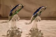 Two Murano Glass Dolphins