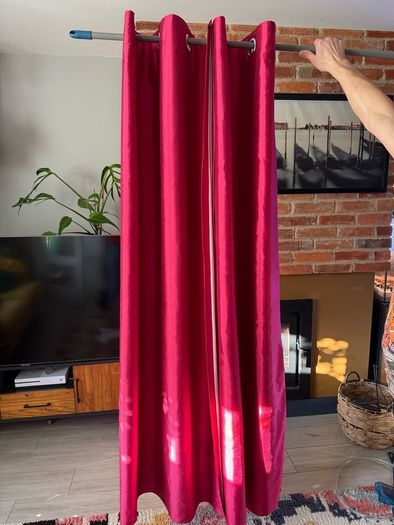pink curtains