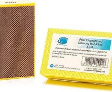 Glass Polish 15101 Diamond Hand Pad Sanding Block for Smoothing, Edging & Polishing 95 x 55mm - Grit 400