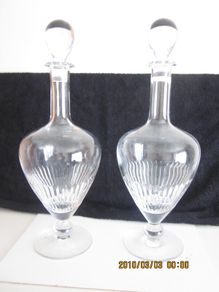 Pair of Vintage Tipperary Crystal Decanters 15"