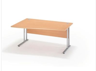 office desk with wavy top 1600/1000/800mm