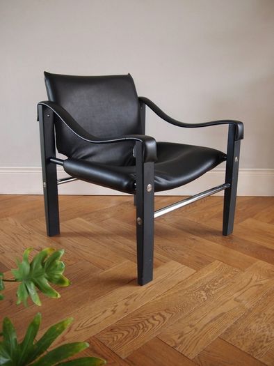 Mid Century Vintage Safari Lounge Chair / Maurice Burke for Arkana, Circa 1968