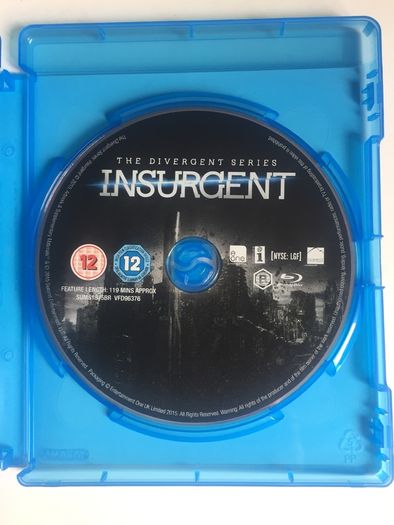 The Divergent Series: Insurgent [2015] Shailene Woodley, Theo James & Kate Winslet [Blu-ray Movie]