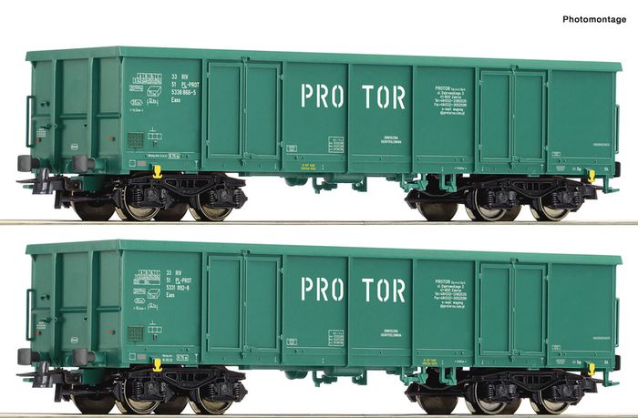 Roco 77032 - 2-piece set: Open freight wagon, PROTOR
