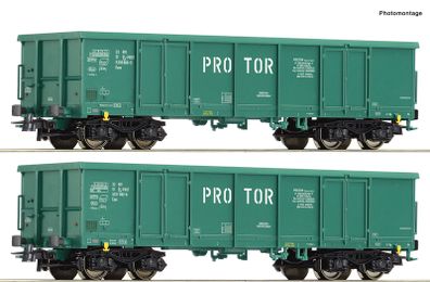 Roco 77032 - 2-piece set: Open freight wagon, PROTOR