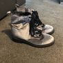 Silver/grey velvet look boots Image 10
