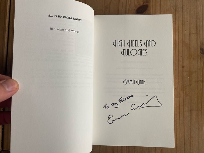 Emma Ennis SIGNED High Heels and Eulogies Book