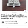desk top  ace cut glass ink well and pens holder Image 6