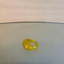 Vintage Yellow Chalcedony Faceted Glass Chunky Ring Image 7