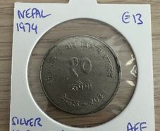 Nepal 10 Rupees 1974 FAO (Silver) AEF