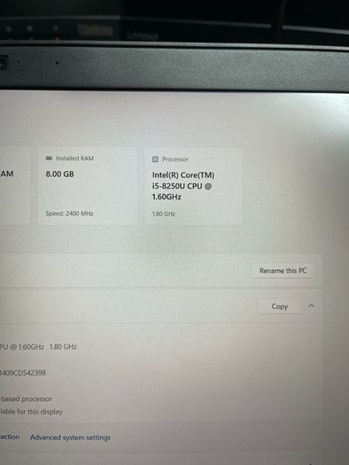 Dell Latitude 5590 i5 pro 8th Gen 8/512 Windows 11 pro