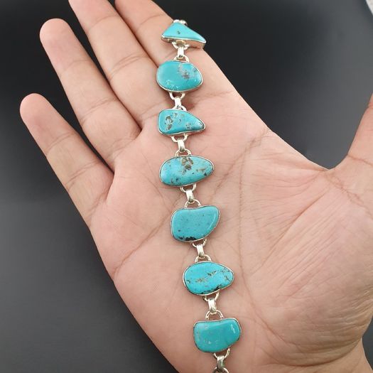 Stunning Arizona Turqouise with Sterling 925 Silver Bracelet