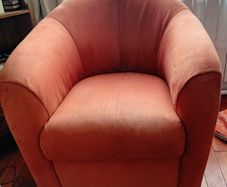 italsofa tub burnt orange swivel chair