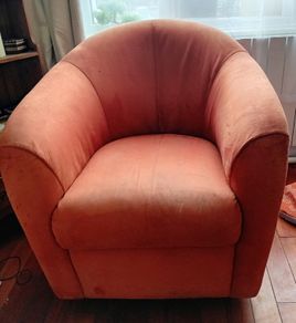 italsofa tub burnt orange swivel chair