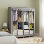 Portable Fabric Wardrobe with Drawers Freestanding Clothes Closet with Hanging Rails Shelves and Oxford Cover Space Saving Wardrobe Storage Organiser for Bedroom 170 45 170cm Image 2
