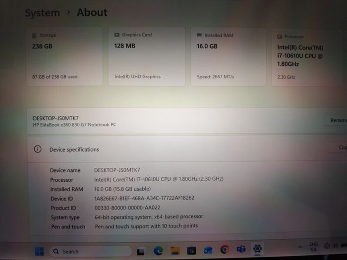 HP EliteBook X360 i7