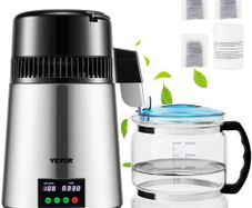 4L Water Distiller 1L/H Distilled Water Maker Timing & Temp Display Silver
